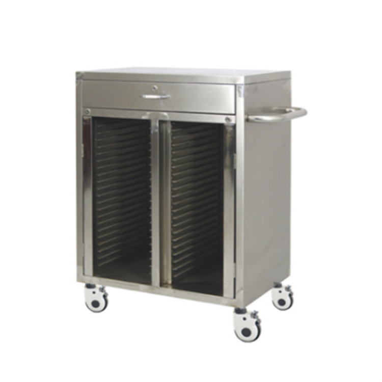 Stainless steel trolley for record(40 shelves)